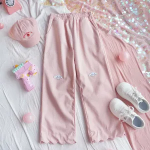 [ @bambiskii  ] "CUTE LACE ELASTIC WAIST" CASUAL PANTS Y041107