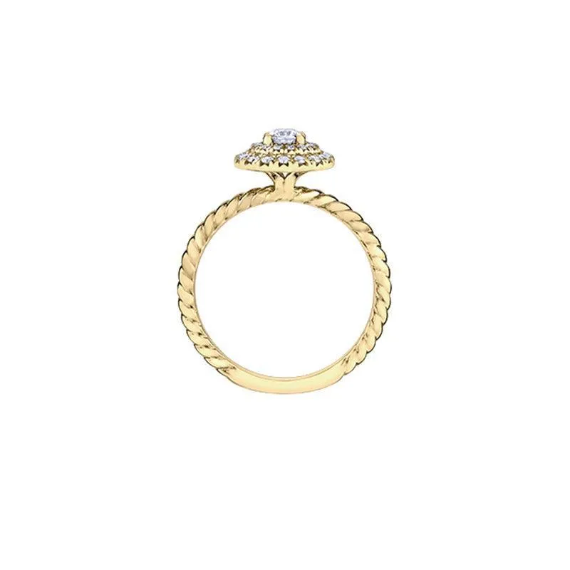 0.35TDW Sparkling Canadian Diamond Ring in 10K Yellow Gold
