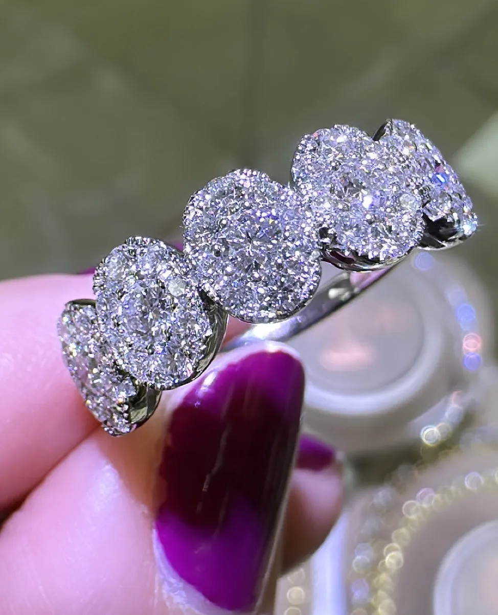 0.99CT T.W. Ladies Oval Half Eternity Invisible Set Diamond Ring