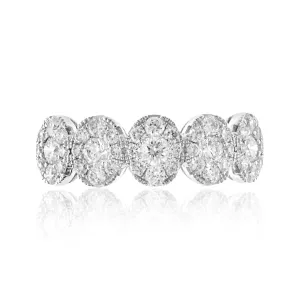 0.99CT T.W. Ladies Oval Half Eternity Invisible Set Diamond Ring