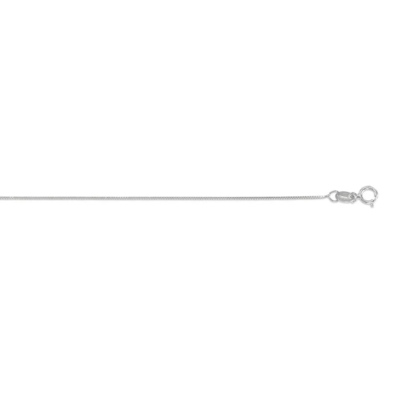 (10K, 14K, 18K) White Gold (0.6mm) Box Chains