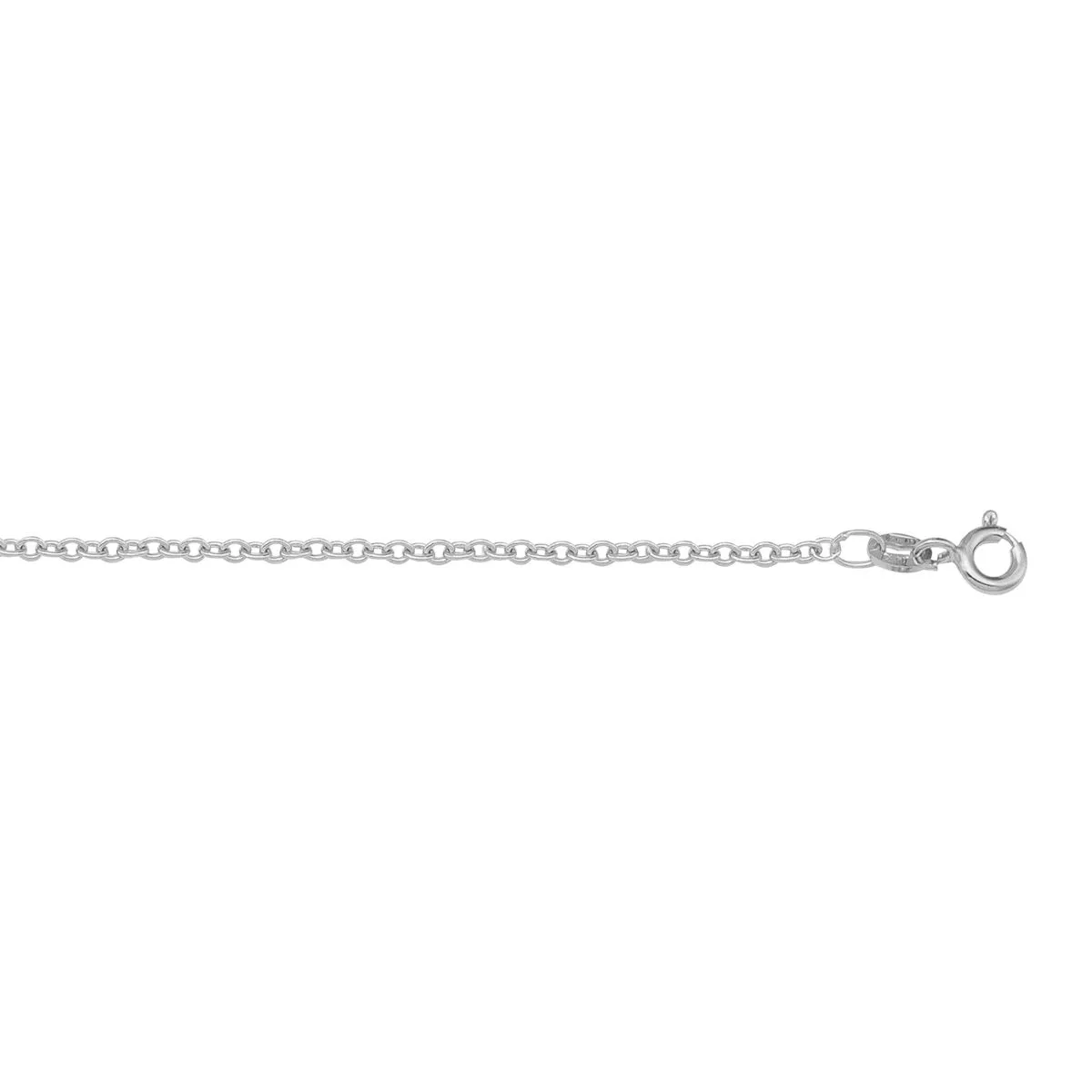 (10K, 14K, 18K) White Gold (1.0mm) Cable Link Chain (16" to 20")