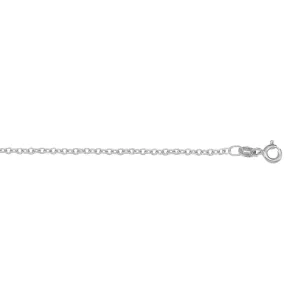 (10K, 14K, 18K) White Gold (1.0mm) Cable Link Chain (16" to 20")