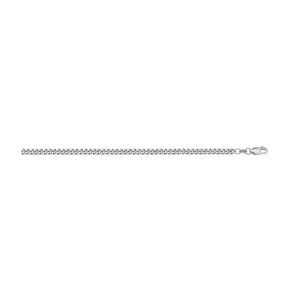 (10K, 14K, 18K) White Gold (1.3mm) Curb Chain (16" to 24")