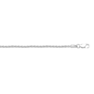 (10K, 14K, 18K) White Gold (1.3mm) Round Wheat Chain