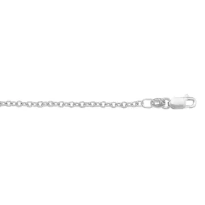 (10K, 14K, 18K) White Gold (1.5mm) Cable Link Chain (16" to 24")