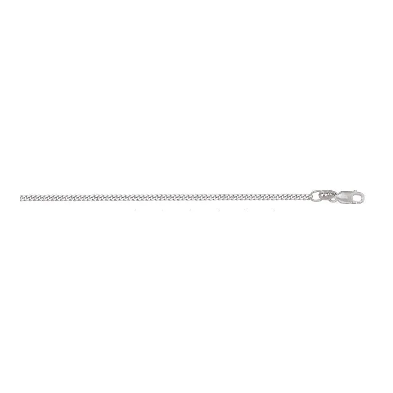 (10K, 14K, 18K) White Gold (1.8mm) Curb Chain  10K 16"