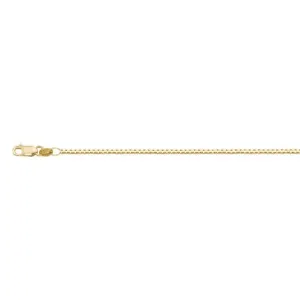 (10K, 14K, 18K) Yellow Gold (1.3mm) Box Chain (16" to 24")