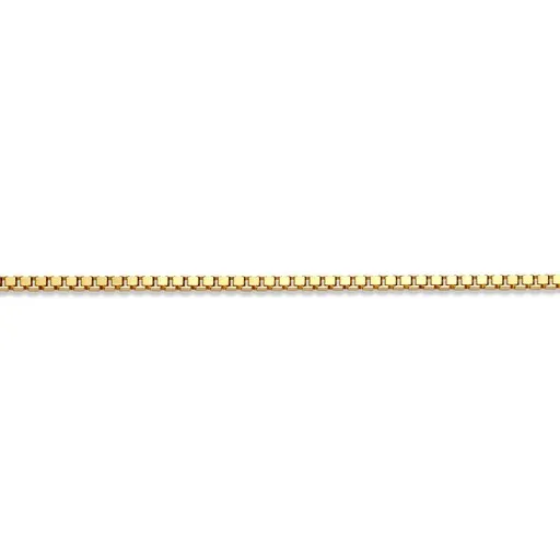 (10K, 14K, 18K) Yellow Gold (1.3mm) Box Chain (16" to 24")