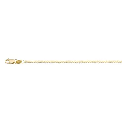 (10K, 14K, 18K) Yellow Gold (1.3mm) Box Chain (16" to 24")