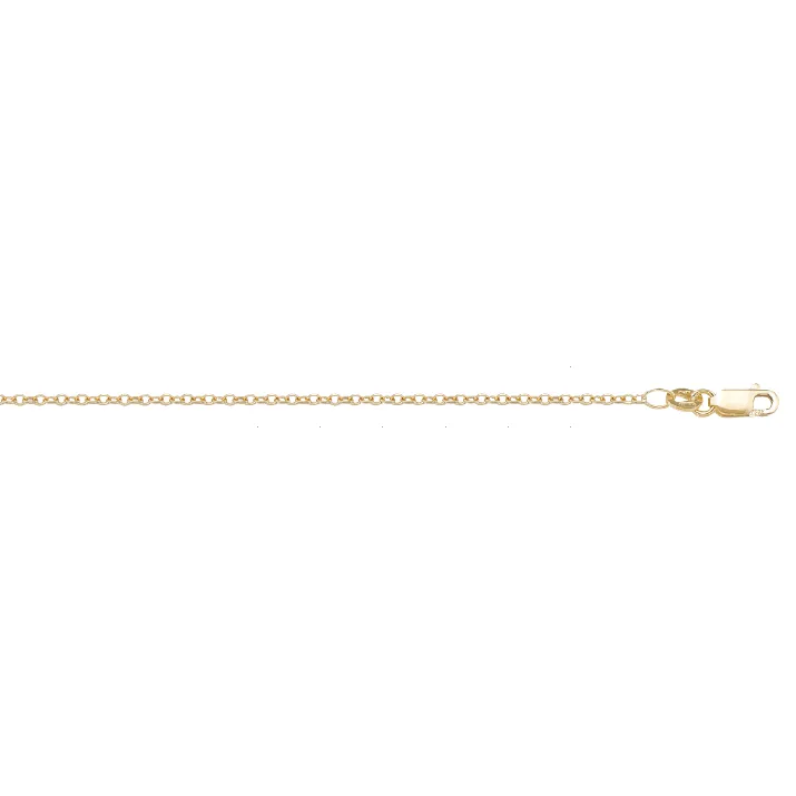 (10K, 14K, 18K) Yellow Gold (1.5mm) Open Cable Chain (16" to 24")
