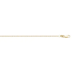 (10K, 14K, 18K) Yellow Gold (1.5mm) Open Cable Chain (16" to 24")