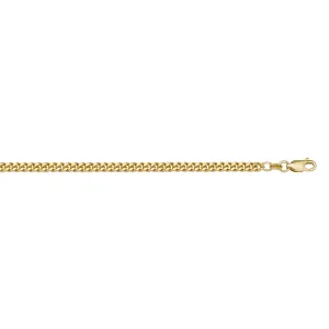 (10K, 14K, 18K) Yellow Gold (1.8mm) Curb Chain (16" to 24")
