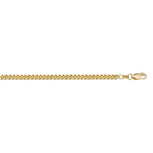(10K, 14K, 18K) Yellow Gold (2.0mm) Curb Chain (16" to 24")