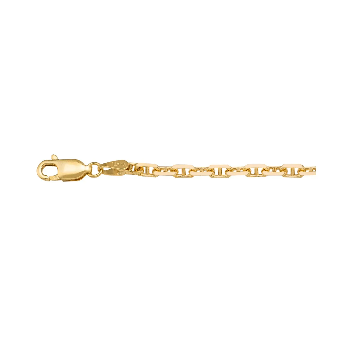 (10K, 14K, 18K) Yellow Gold (3.5mm) Anchor Chain (18" to 24")