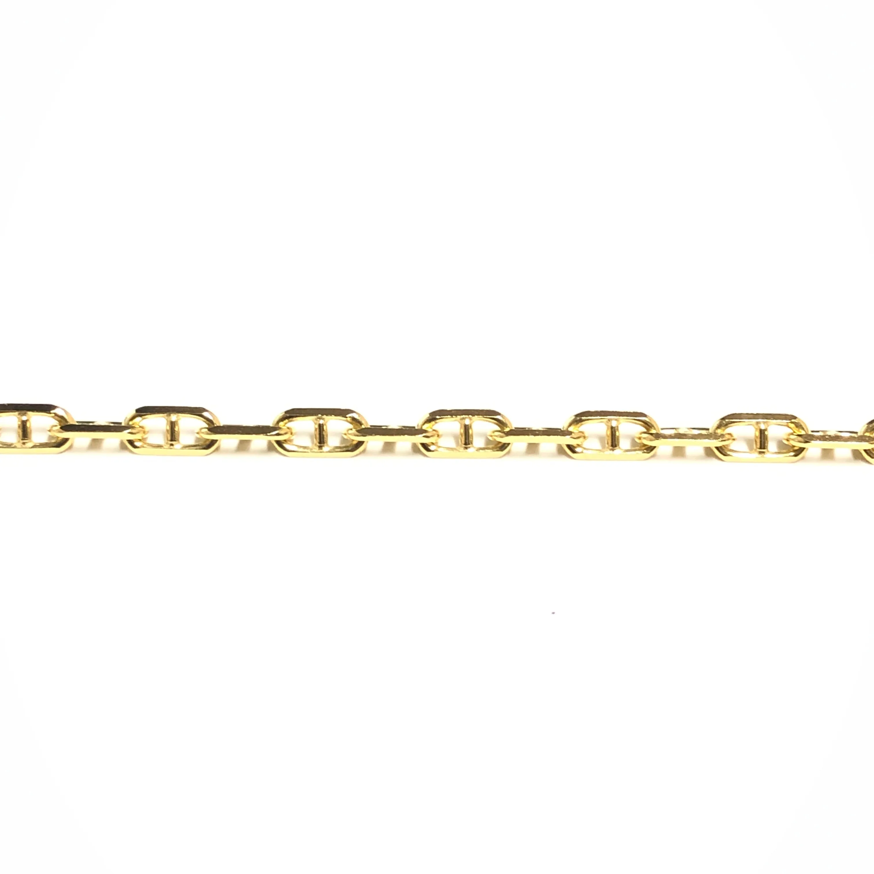 (10K, 14K, 18K) Yellow Gold (3.5mm) Anchor Chain (18" to 24")