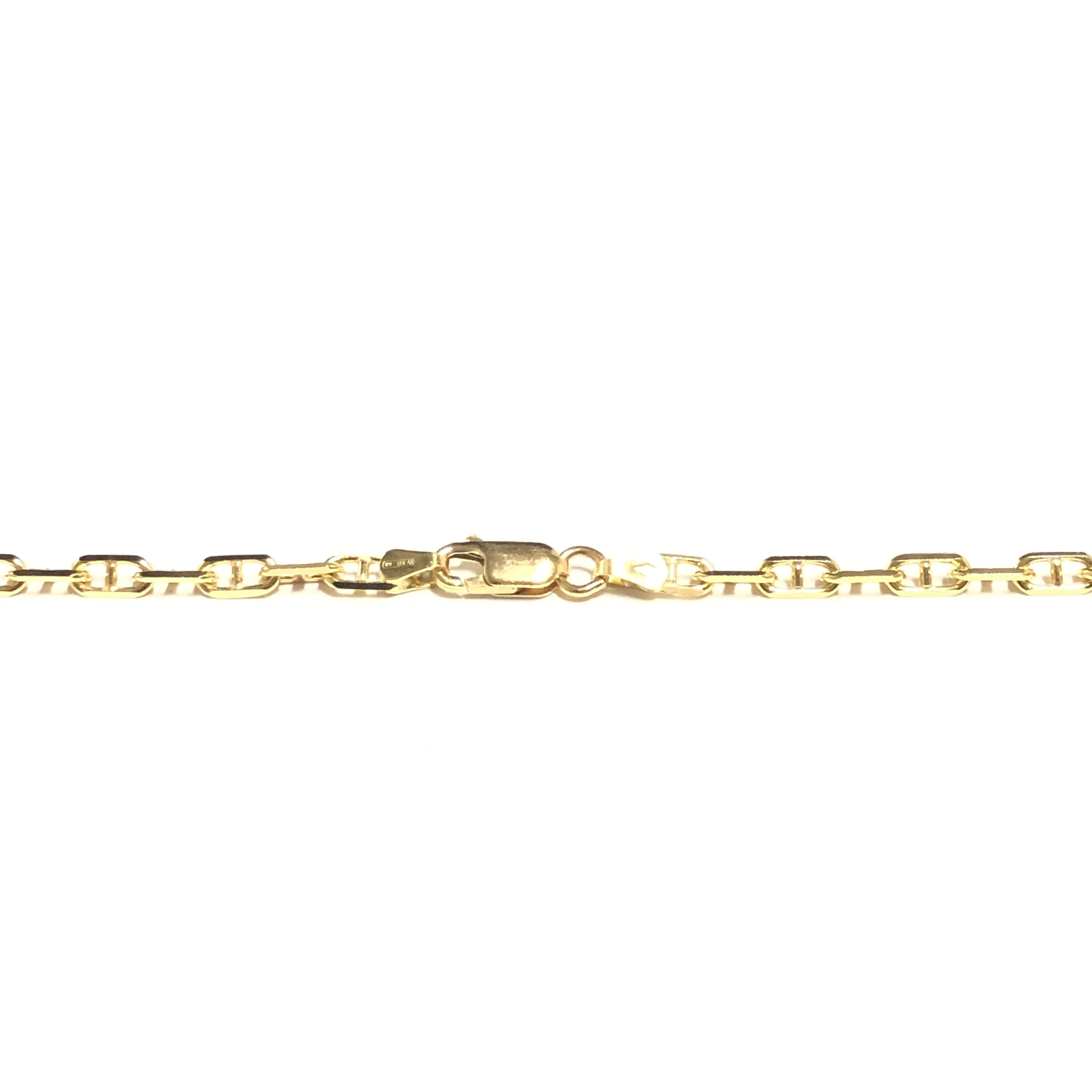 (10K, 14K, 18K) Yellow Gold (3.5mm) Anchor Chain (18" to 24")