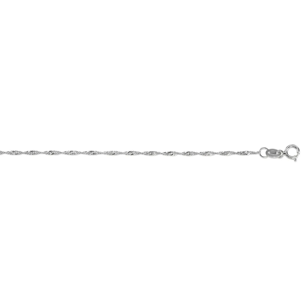(10K, 14K) White Gold (1.4mm) Singapore Chain (16" to 24")