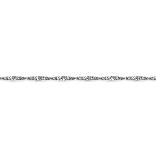 (10K, 14K) White Gold (1.4mm) Singapore Chain (16" to 24")
