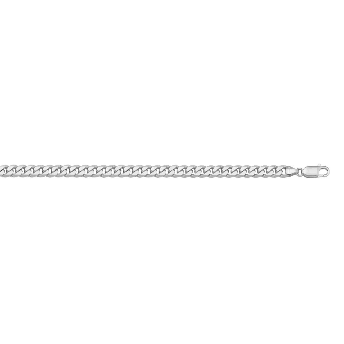 (10K, 14K) White Gold (3.3mm) Solid Beveled Curb Chain