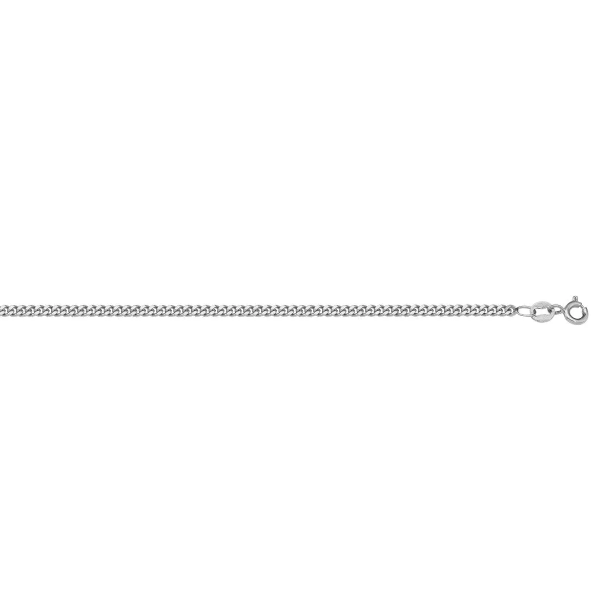 (10K, 14K,18K) White Gold (1.0mm) Curb Chain (16" - 20")