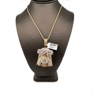 10K Diamond Jesus Pendant