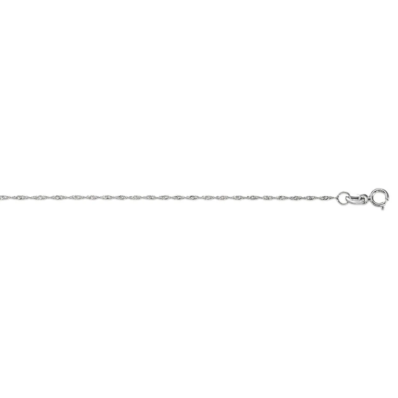 10K White Gold (1.0mm) Singapore (16" - 24") Chains