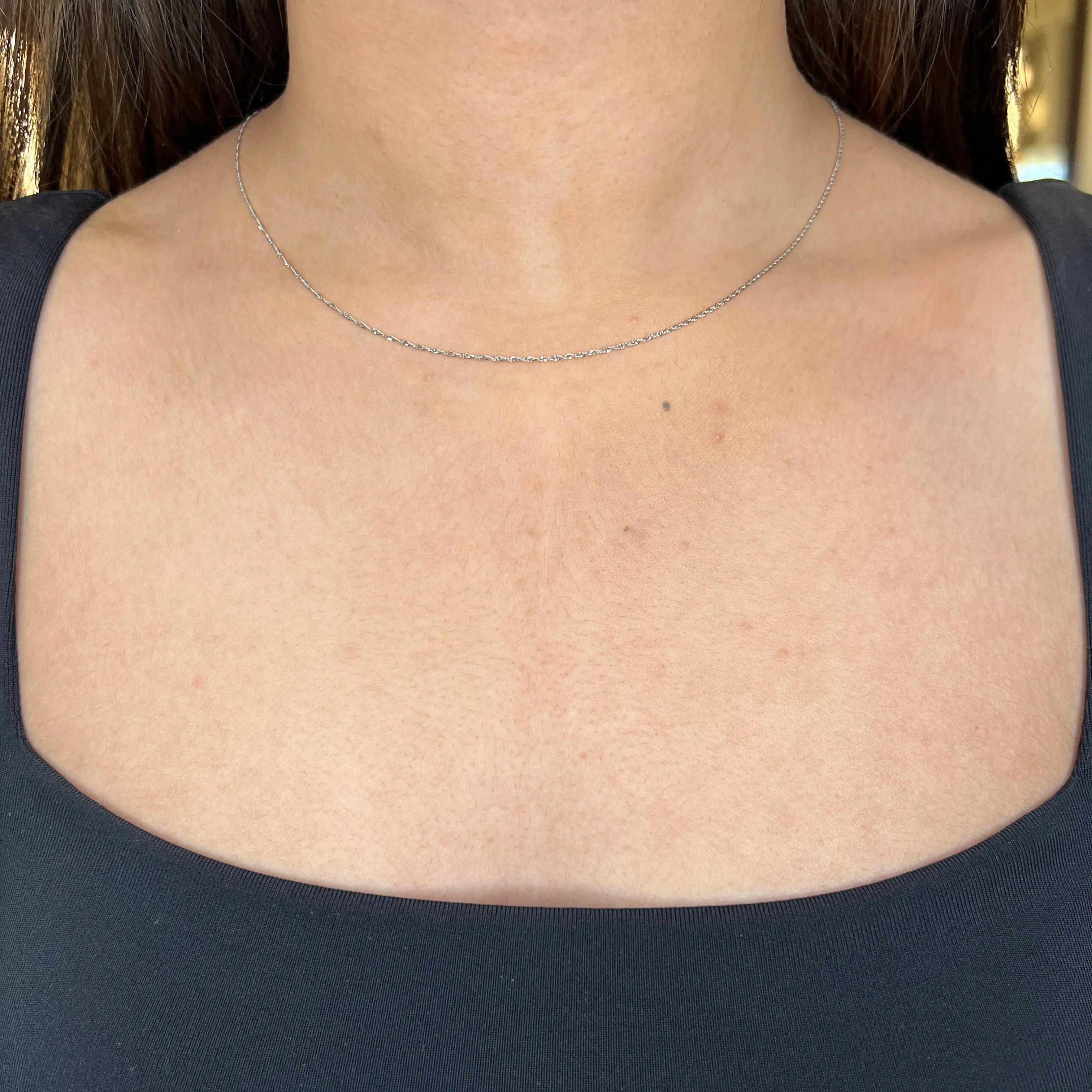 10K White Gold (1.0mm) Singapore (16" - 24") Chains