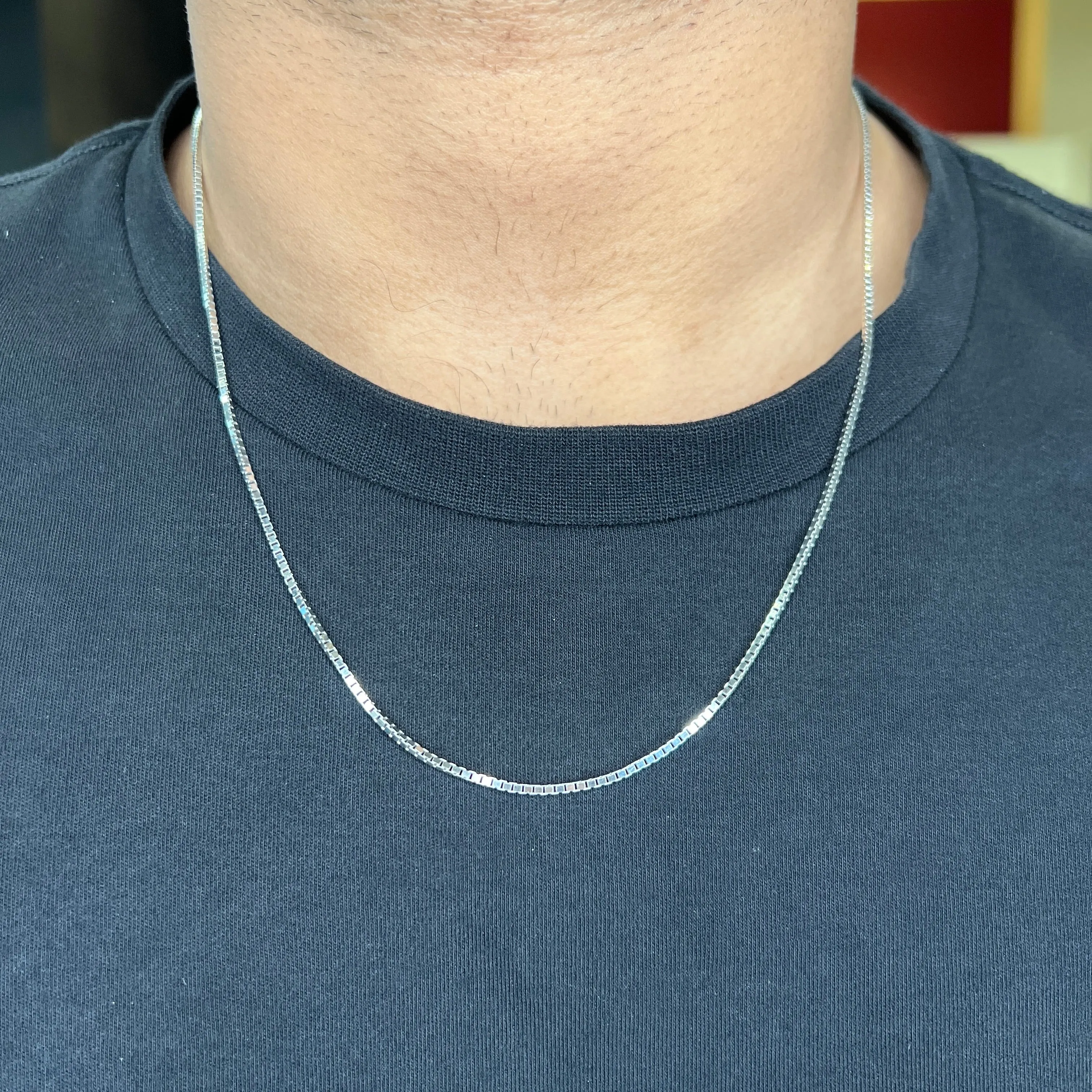 10K White Gold (1.6mm) Box Chains (16" - 24")
