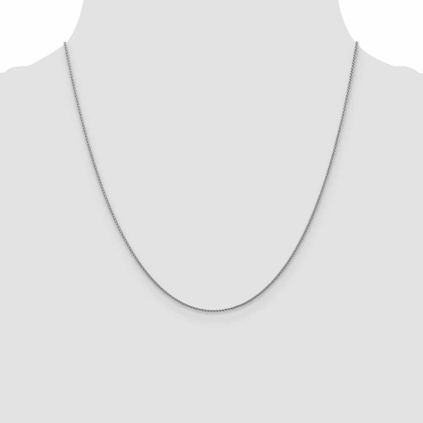 10K White Gold 1mm D.C Wheat Chain