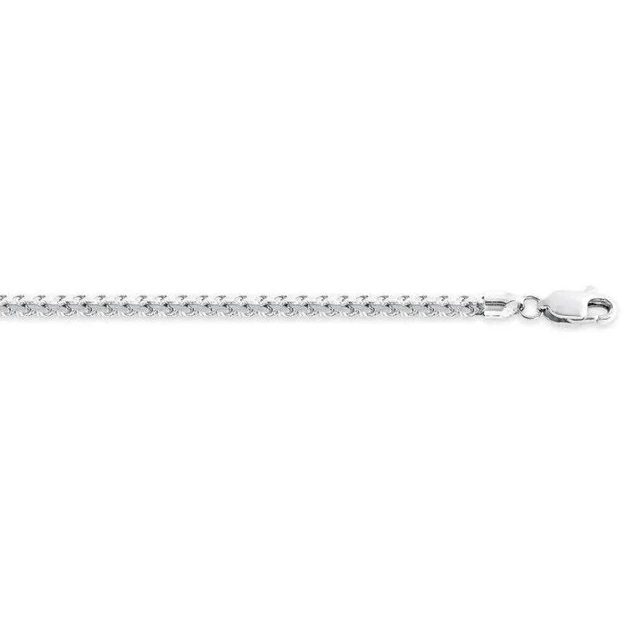 10K White Gold (2.7mm) Solid Franco Chain (20in - 30in)