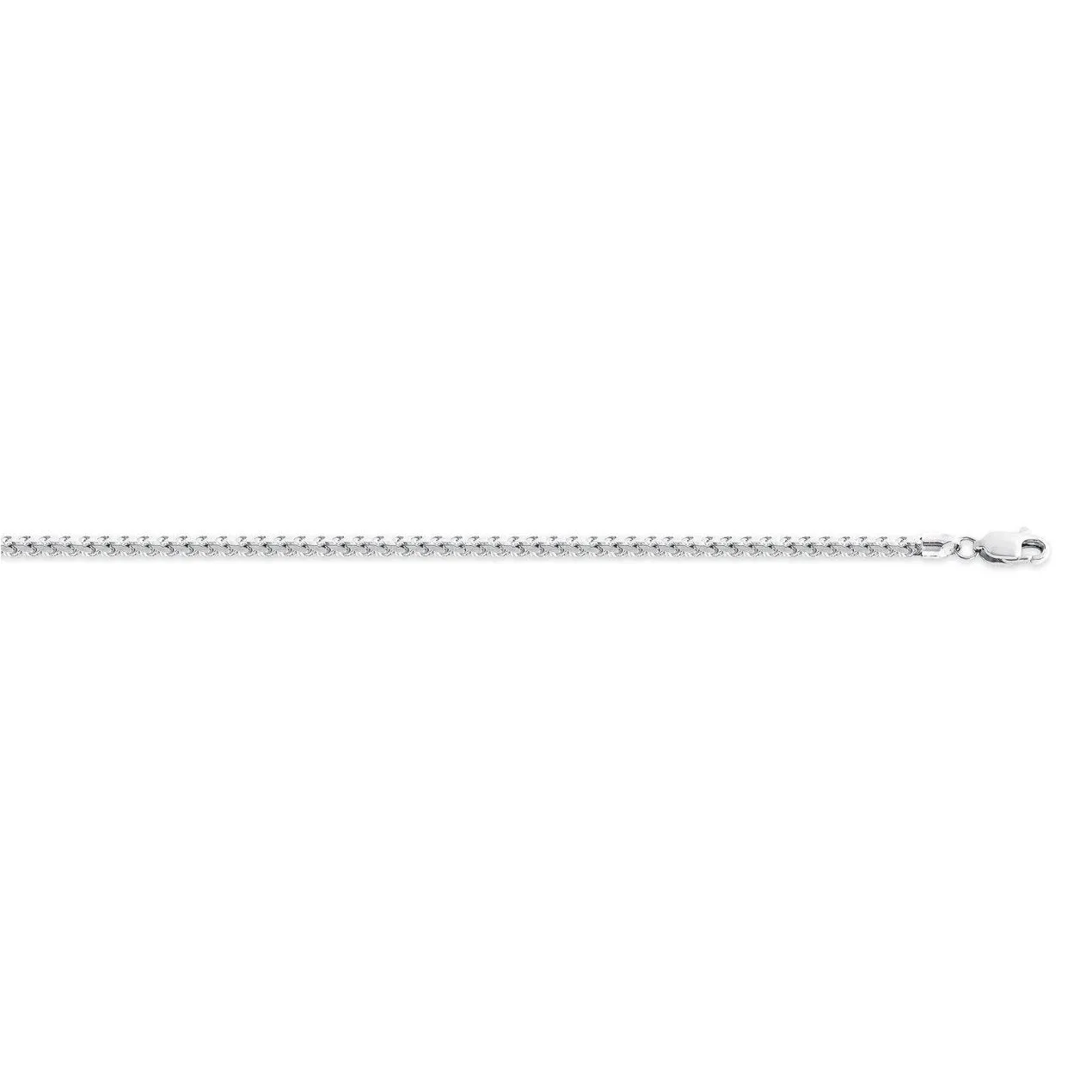10K White Gold (2.7mm) Solid Franco Chain (20in - 30in)