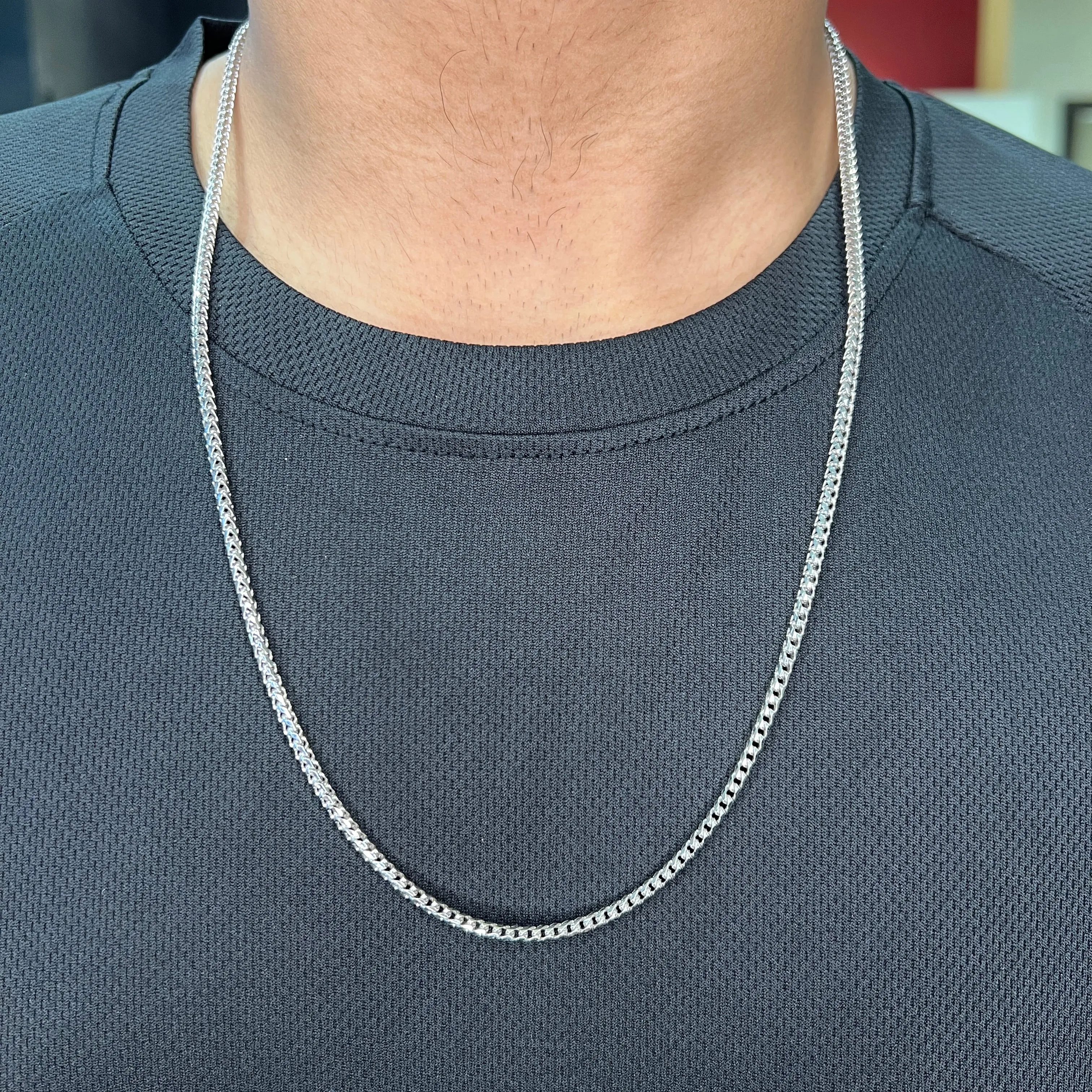 10K White Gold (2.7mm) Solid Franco Chain (20in - 30in)