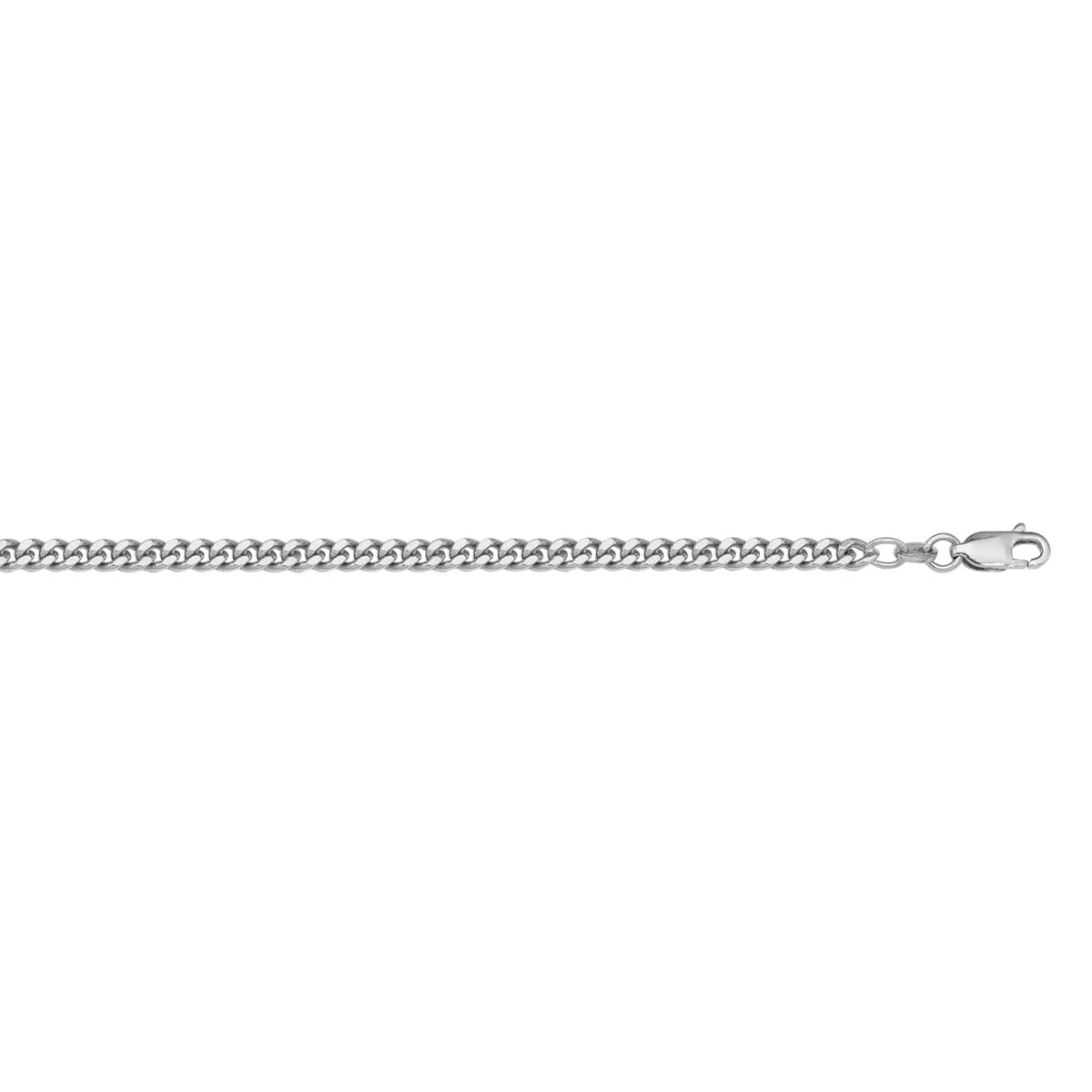 10K White Gold (2mm) Curb Chain (18" - 24")
