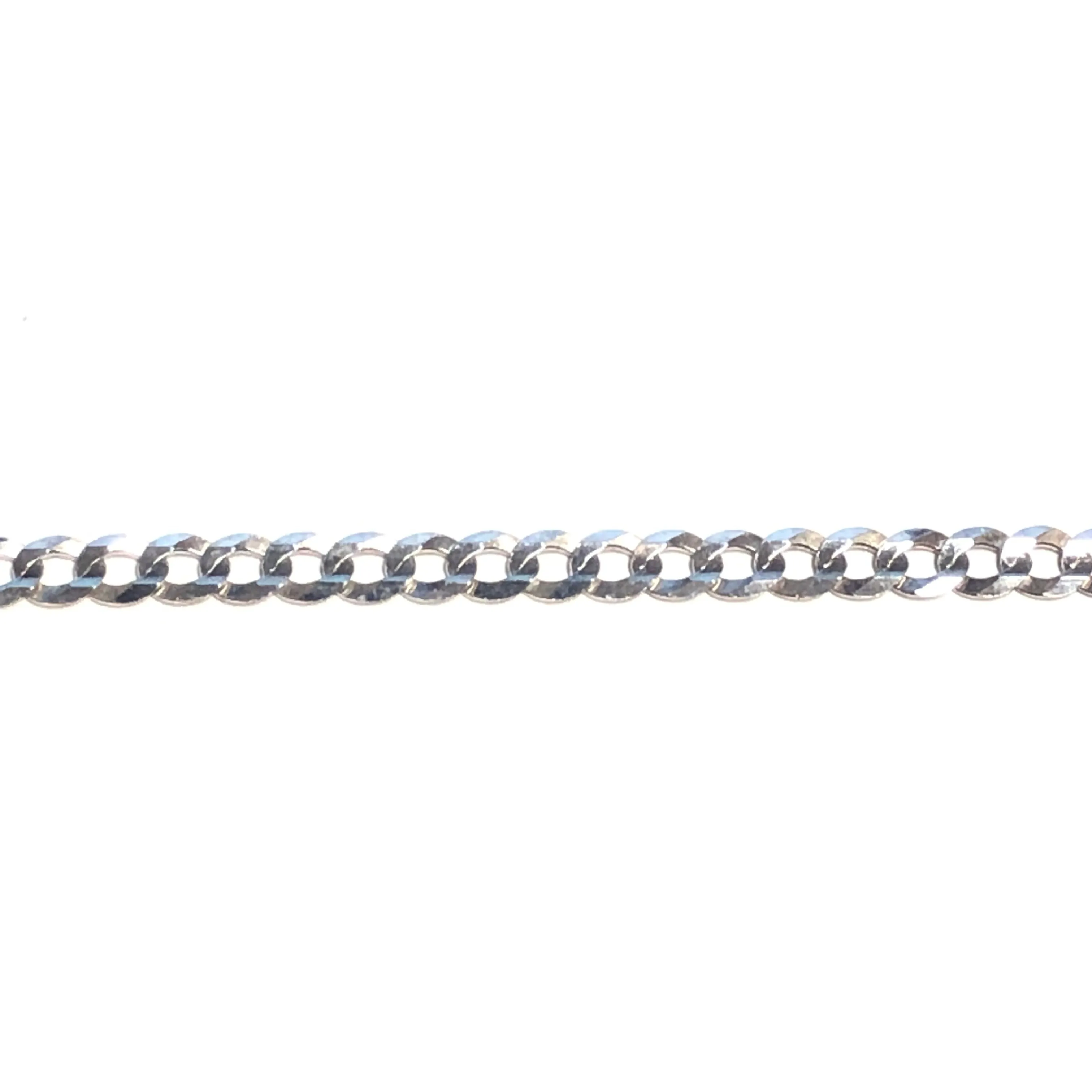 10K White Gold (3.6mm) Curb Chain (20" - 24")