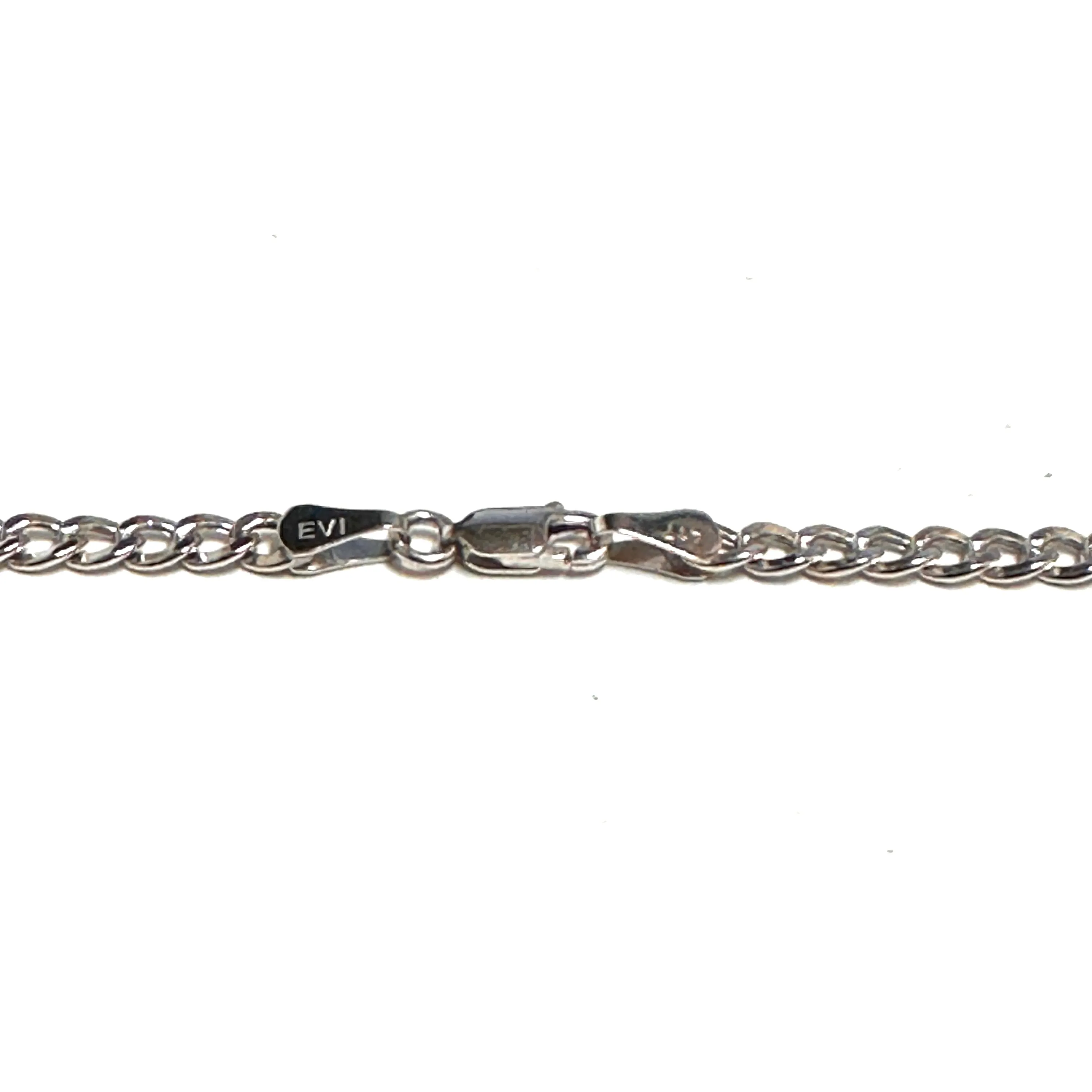 10K White Gold (4mm) Hollow Curb Chain 20"