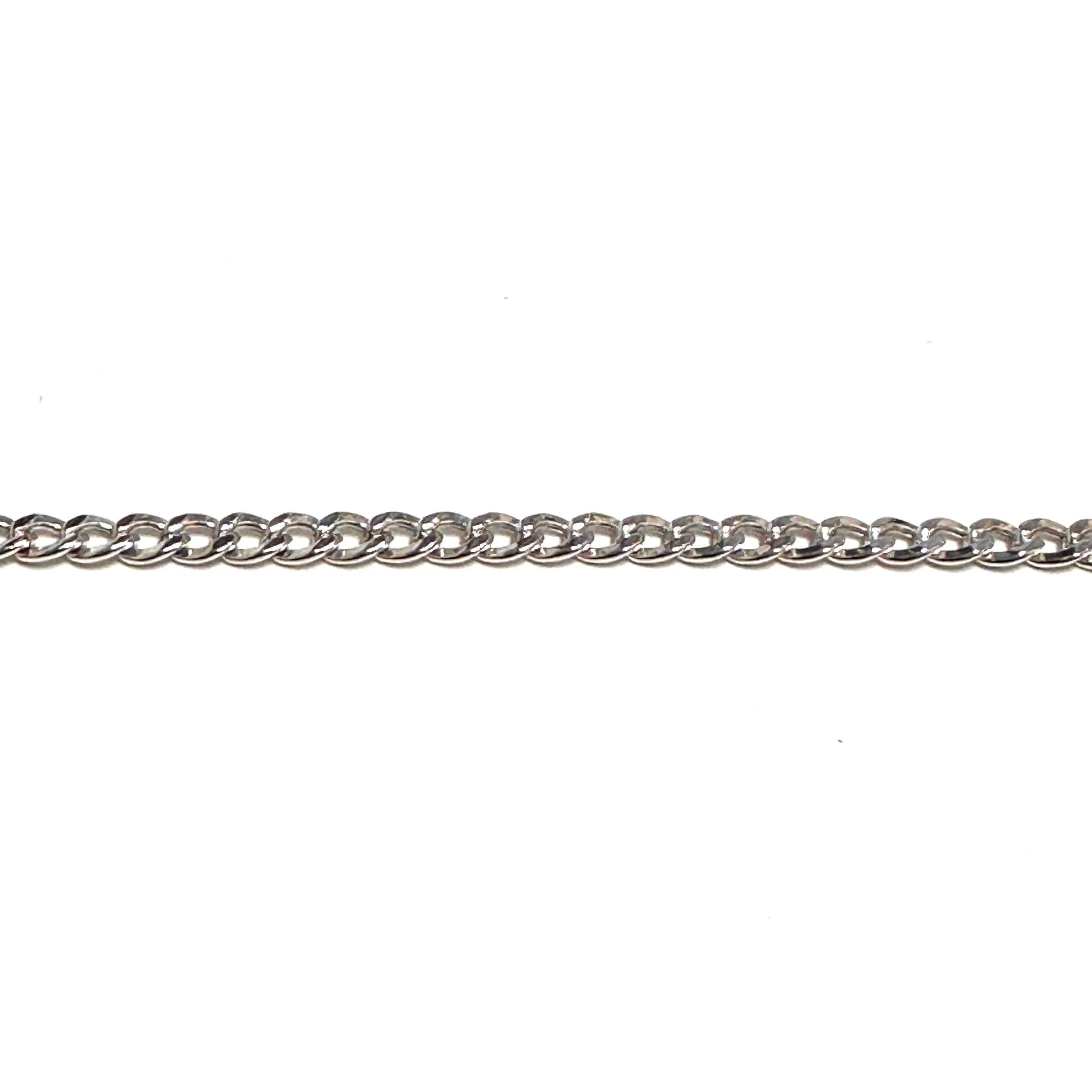 10K White Gold (4mm) Hollow Curb Chain 20"