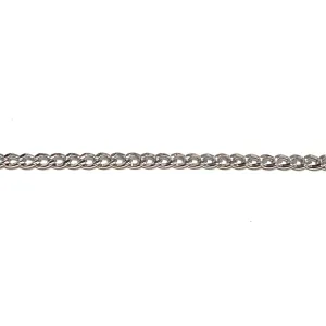 10K White Gold (4mm) Hollow Curb Chain 20"