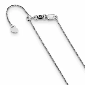 10K White Gold .8 mm Adjustable Wheat Chain