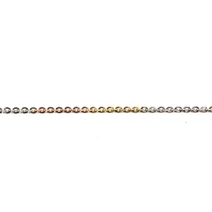 10K White, Yellow and Rose Gold (1.8mm) Rolo Chain 16"