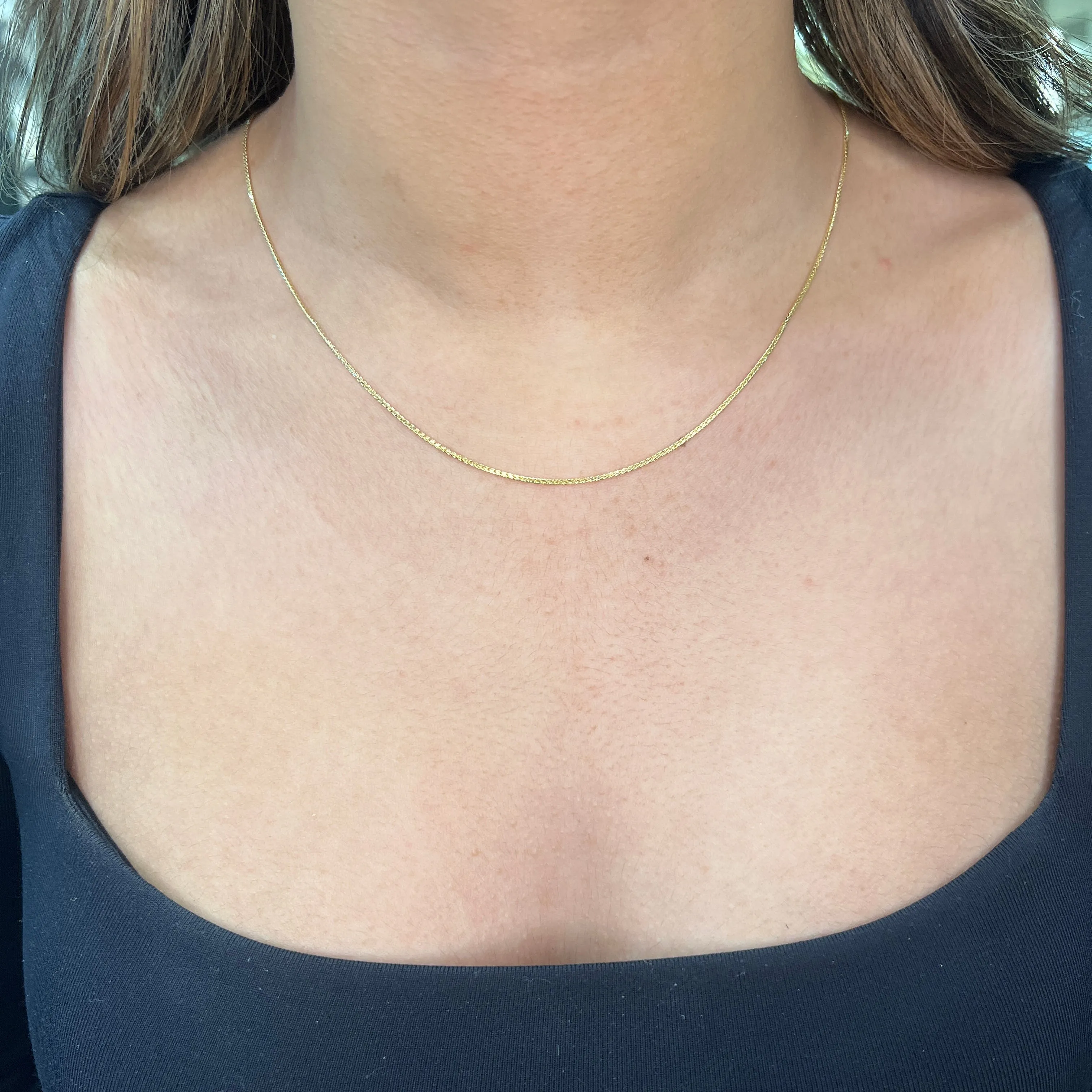 10K Yellow Gold (1.0mm) Wheat Chain (16" - 24")