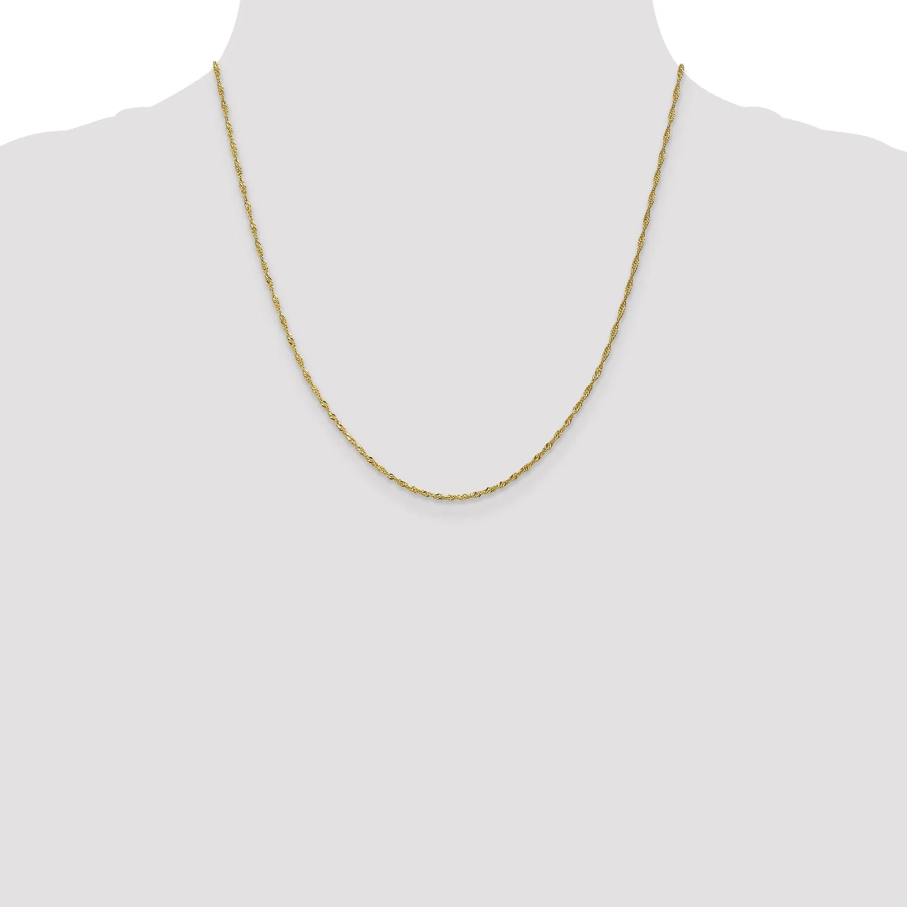 10k Yellow Gold 1.3 mm Singapore Chain Chain