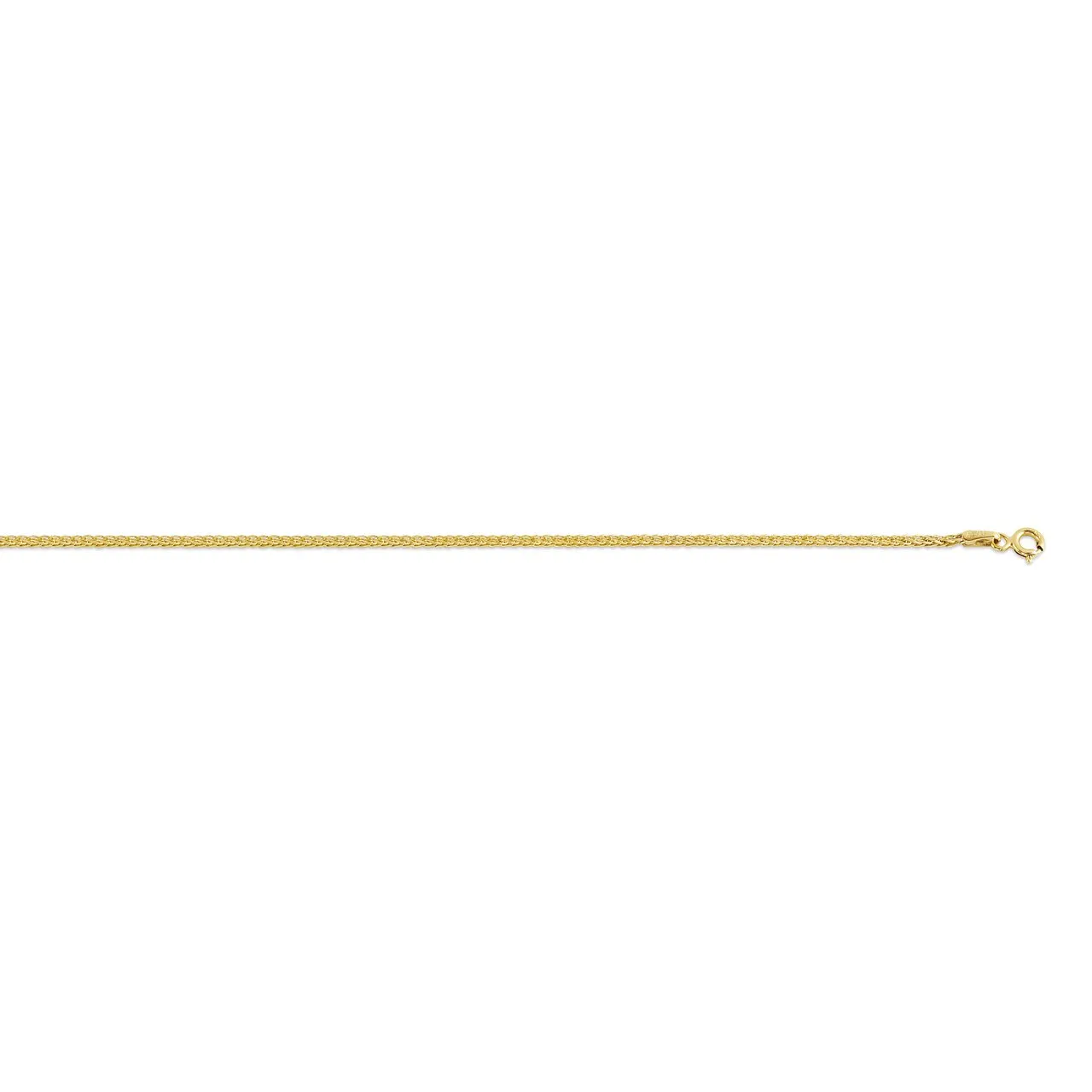 10K Yellow Gold (1.3mm) Hollow Wheat Chain (16" to 24")