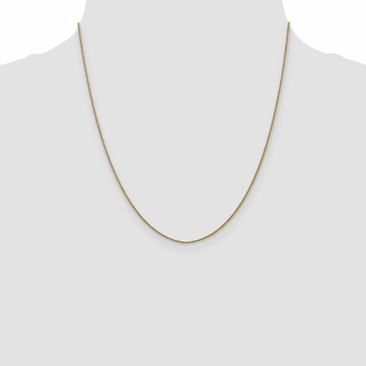 10k Yellow Gold 1mm D.C Wheat Chain