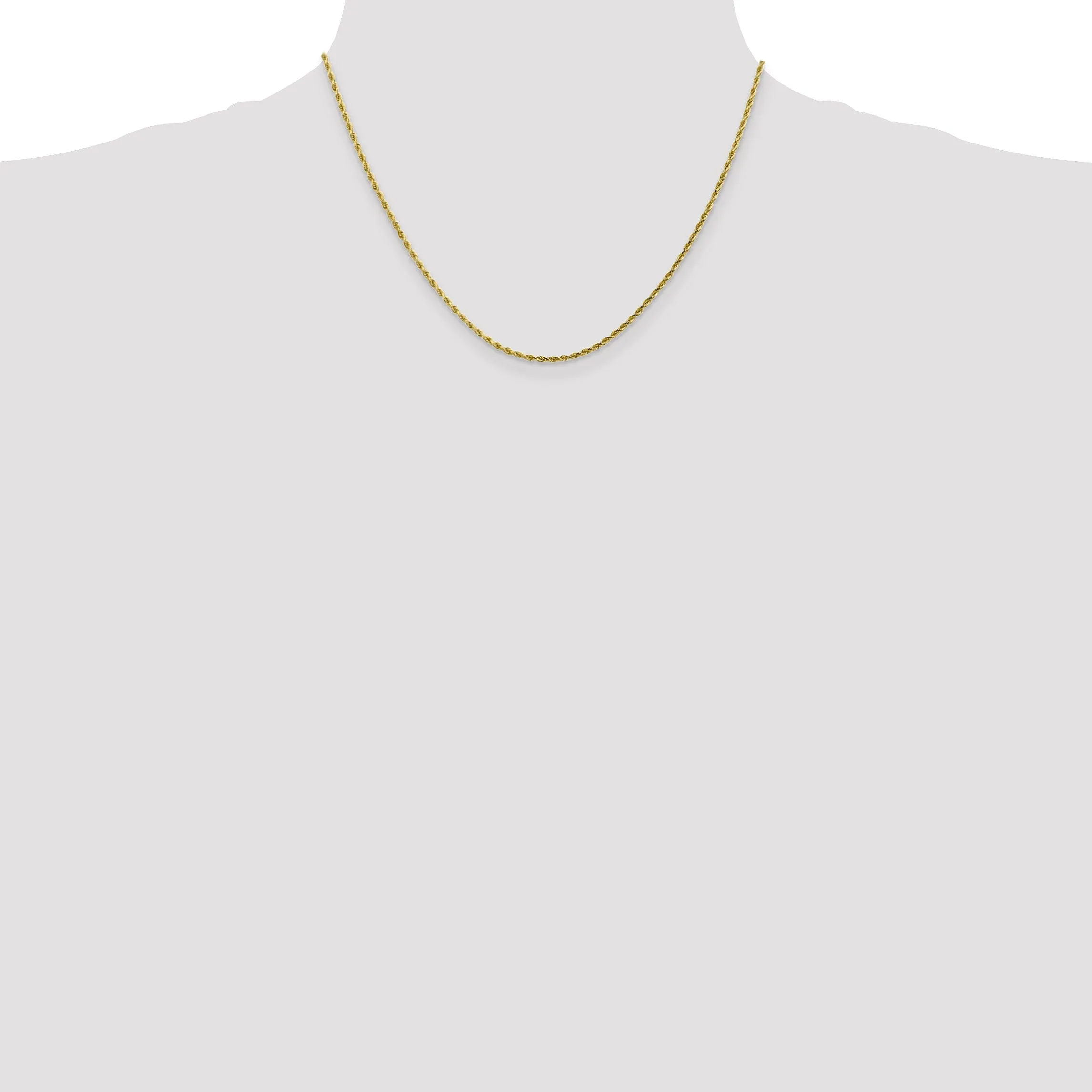 10k Yellow Gold 2.00mm D.C Rope Chain