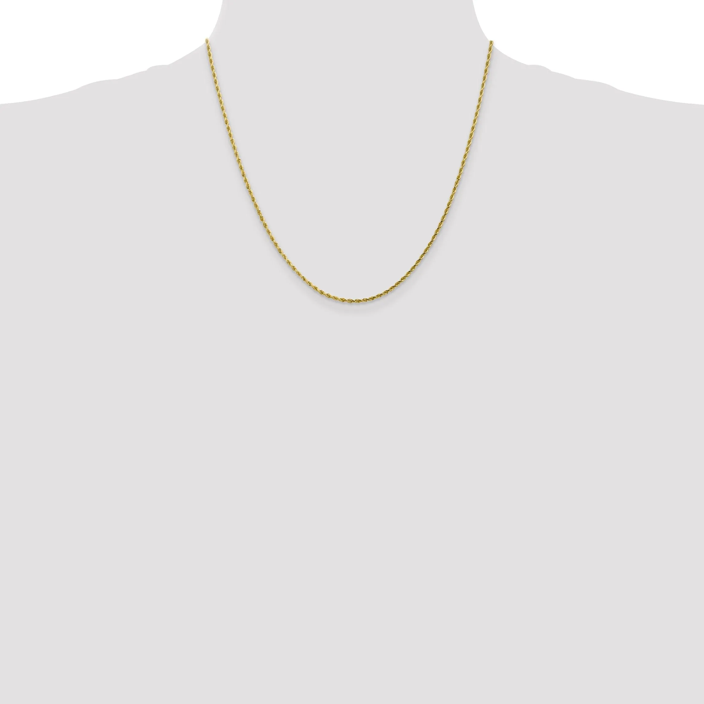 10k Yellow Gold 2.00mm D.C Rope Chain