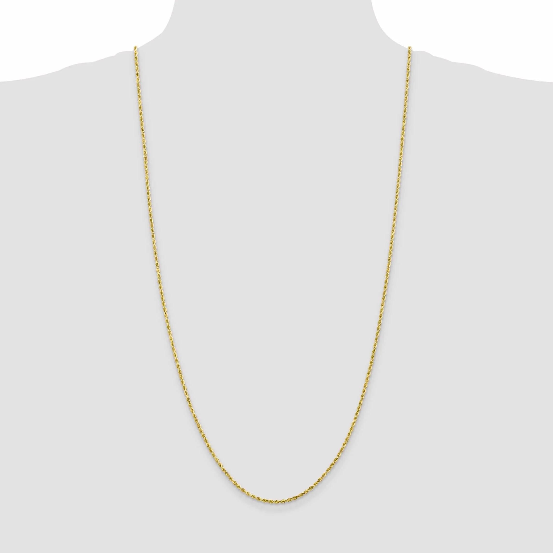 10k Yellow Gold 2.25mm D.C Rope Chain