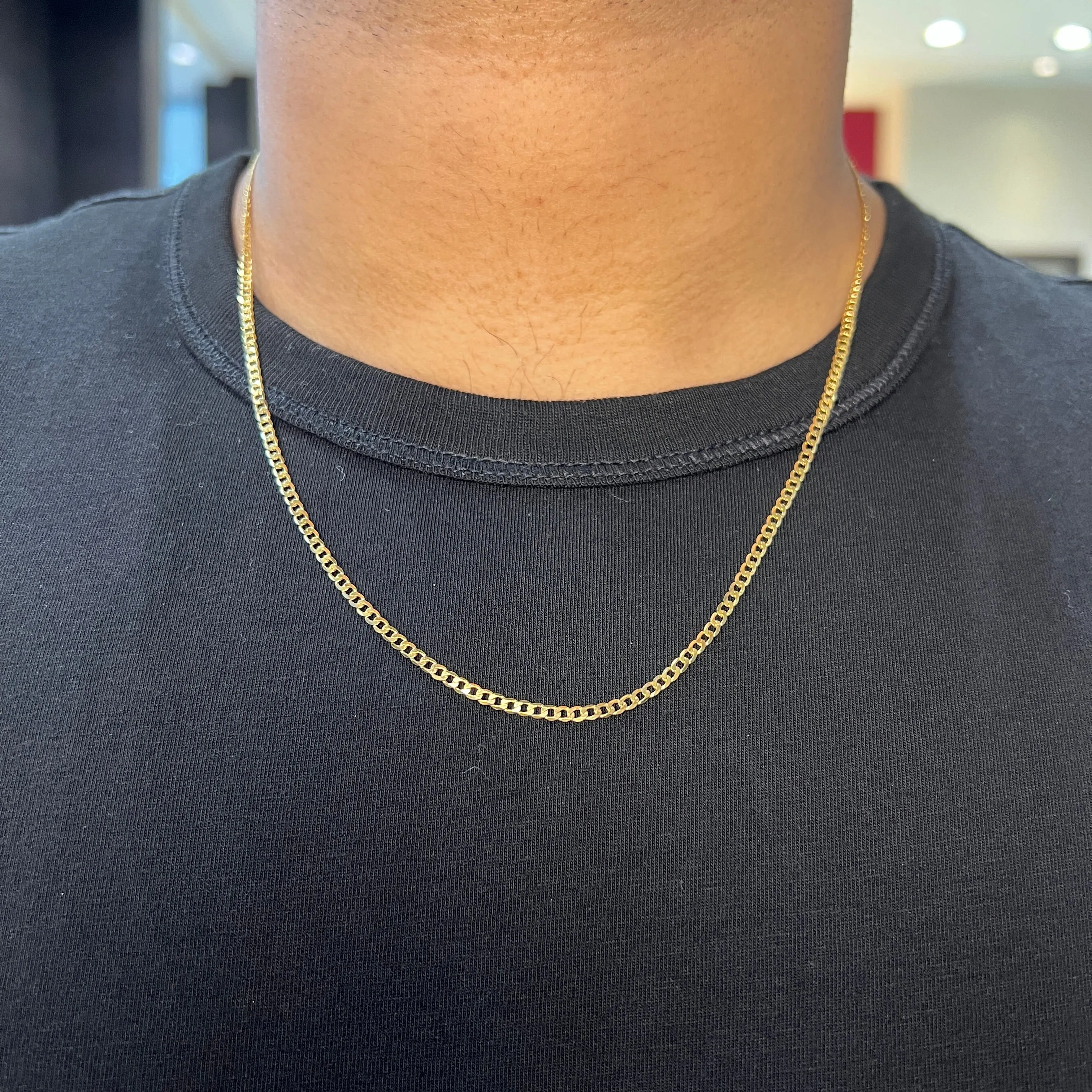 10K Yellow Gold (2.4mm) Open Link Curb Chains (16" - 24")