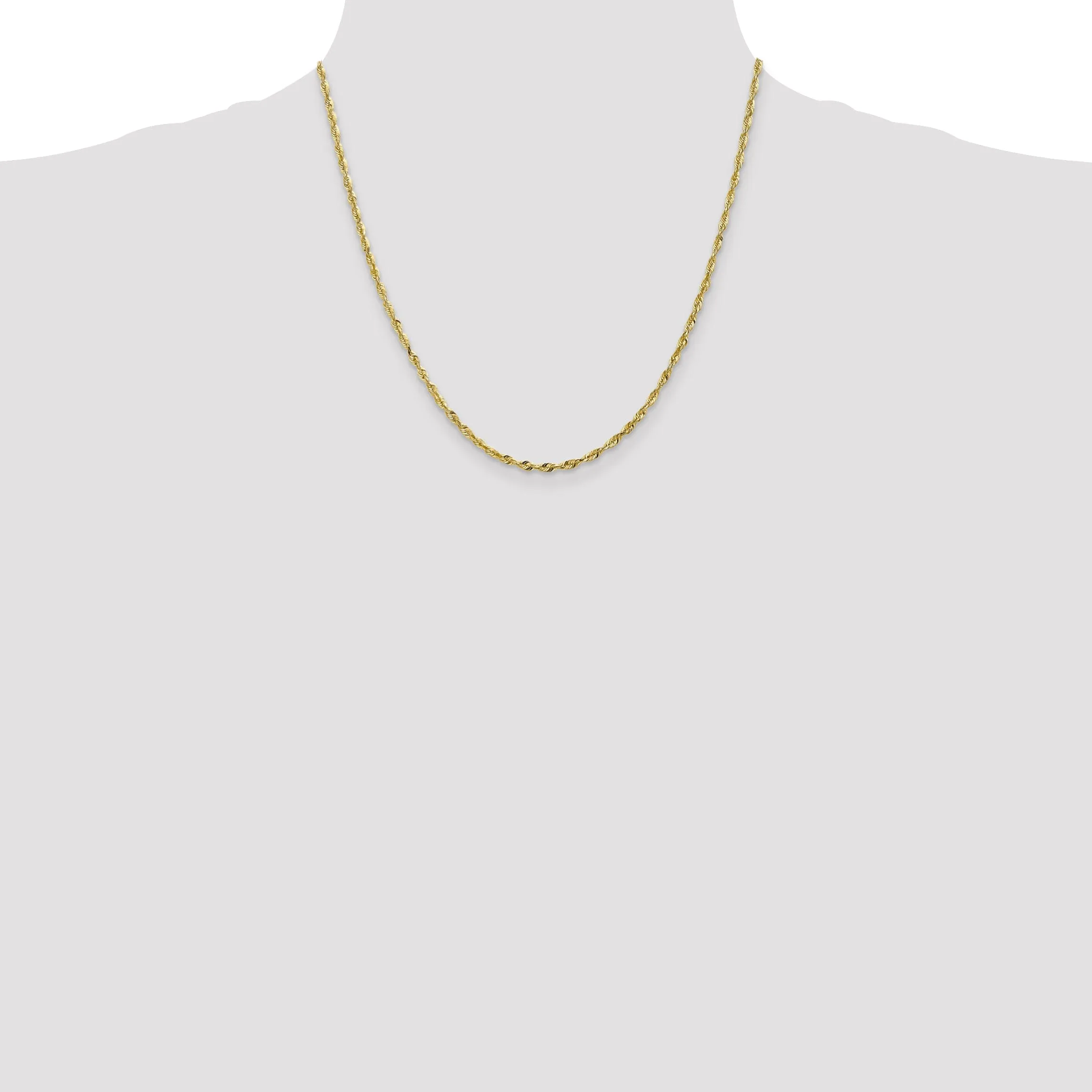 10k Yellow Gold 2.5m D.C Lightweight Rope Chain