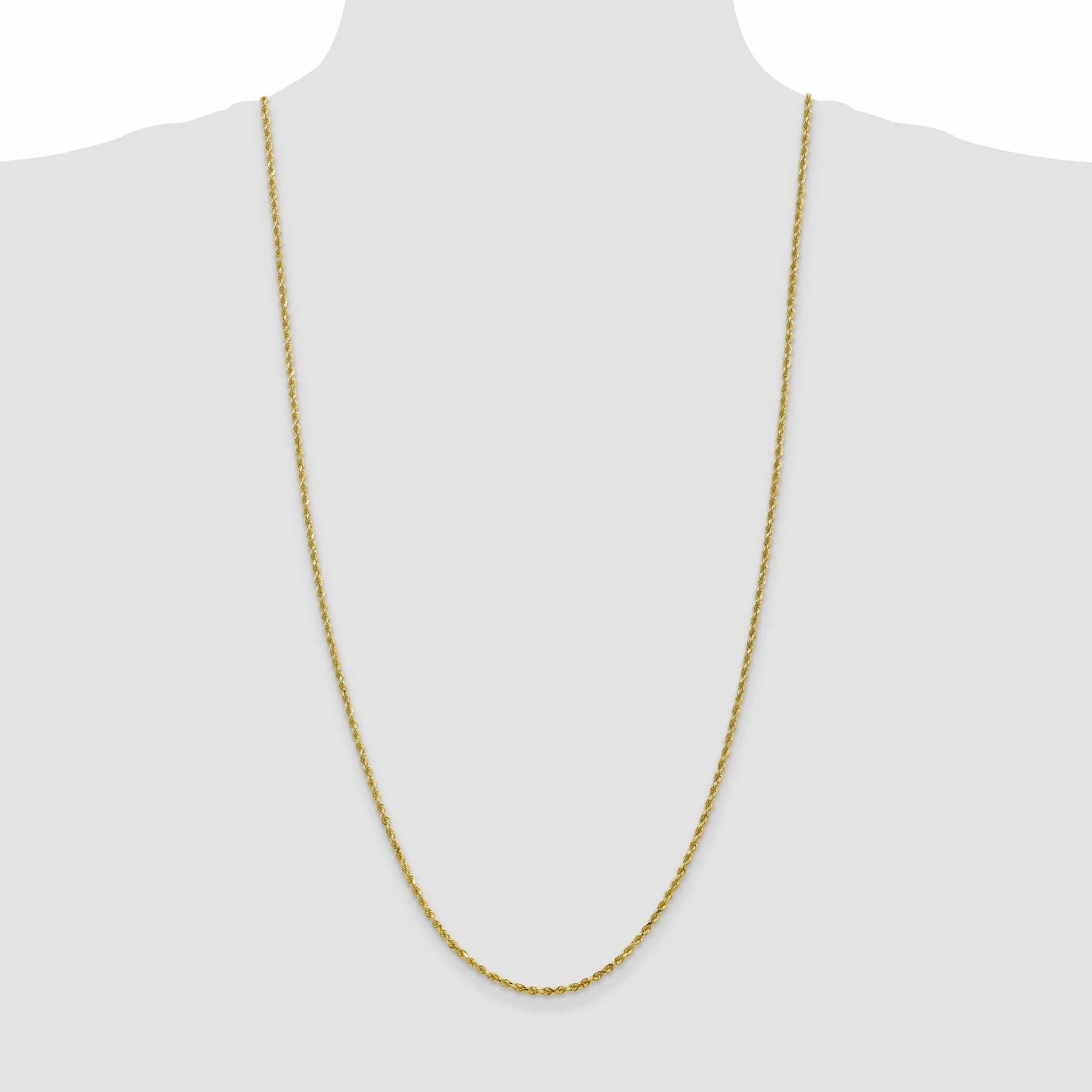 10k Yellow Gold 2.5mm D.C Rope Chain